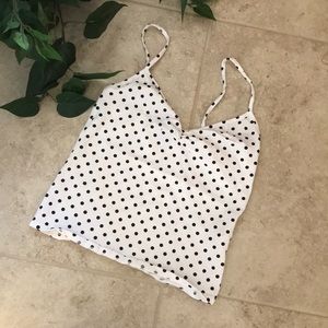 Black and white polka dot tank top